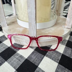 Elegant Red Glitter Glasses magnetic Frame.  (GT)